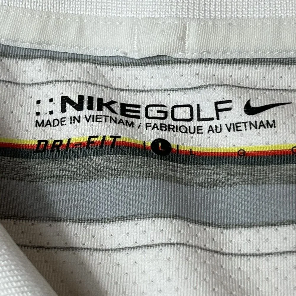 Nike Golf Polo Shirt Dri Fit Mens Large Striped Short Sleeve Adult Casual - Picture 2 of 6
